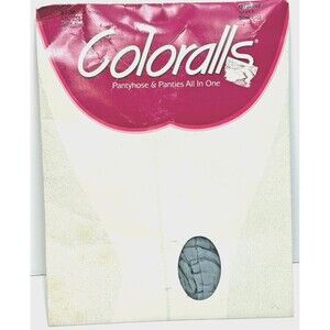 Vintage‎ 90s Hanes Coloralls Pantyhose Panties Gray Nylon Sandalfoot USA Made